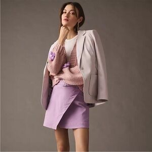 Anthropologie Faux Leather Blazer XS Lavender Purple